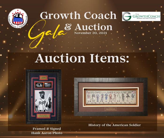 CB2TB's tweet photo. CB2TB is auctioning off a framed signed photo of Hank Aaron and a photograph of the American Soldier at the 2021 Gala &amp; Auction happening Saturday, Nov. 20! Combat Boots 2 The Boardroom is so thankful to all of our sponsors and donors for making this event possible! https://t.co/ANROedfG1C