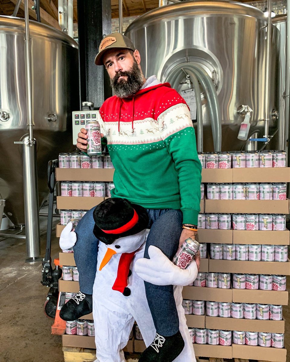 Yule Shoot Your Eye Our - spiced peppermint winter warmer. Now available at the brewery in single cans and 4-packs to go!