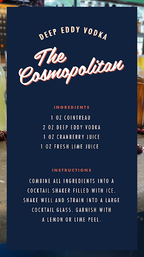 Simply delicious. Simply necessary. The Deep Eddy Vodka Cosmopolitan.

Try it for yourself and let us know how tasty it is!