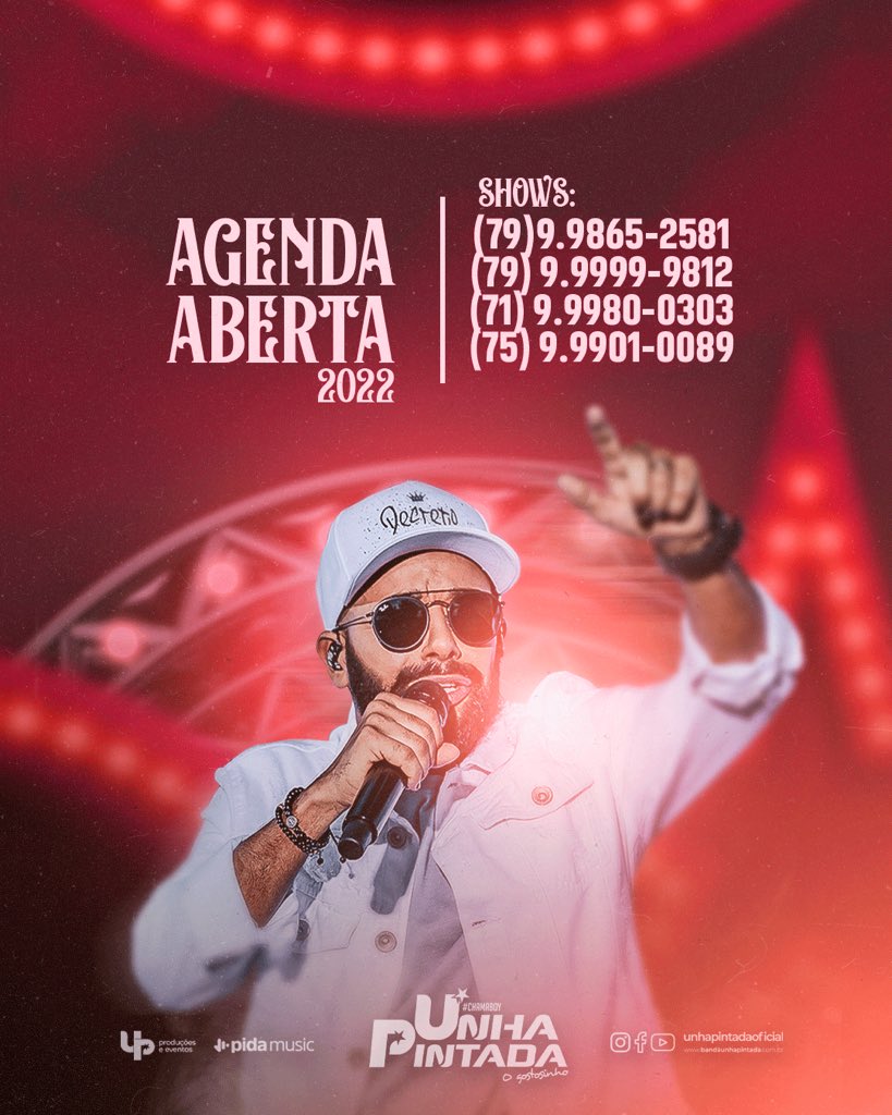 UnhaPintadaOf's tweet photo. Alô Brasil 🇧🇷 Agenda do gostosinho 2022 já está liberada, me conte aí em qual cidade vocês querem o show do @UnhaPintadaOf 🤩🚀🇧🇷
#unhapintada #unhapintadaoficial #chamaboy #ogostosinho #pidamusic https://t.co/2K90lcWKTR