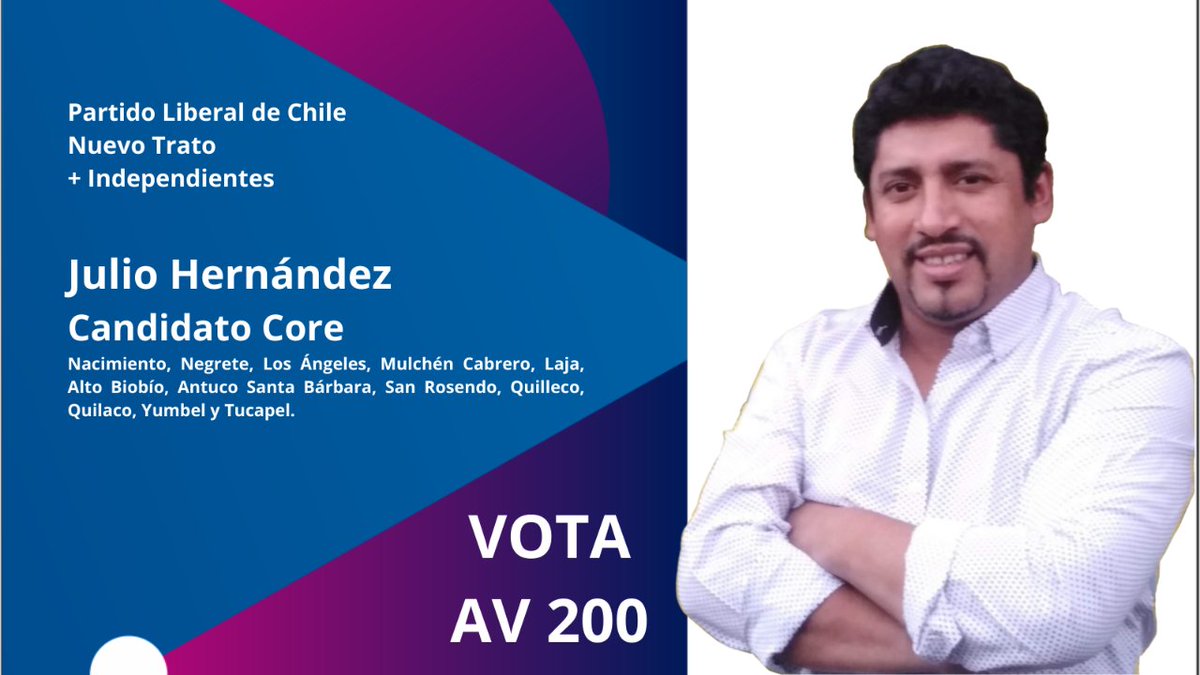 LiberalesBiobio's tweet photo. Este 21 de noviembre #VotaAV200
#JulioHernandez desde el #corebiobio trabajará por el fortalecimiento de los equipos de seguridad ciudadana de cada una de las comunas y Municipios que representa.
#elfuturoesliberal #elecciones2021cl #partidoliberaldechile #independientes https://t.co/P7X3akacxn