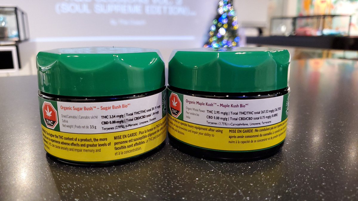supercraftcanna's tweet photo. Restock on @GrnOrganicDutch 

Organic Sugar Bush &amp; Organic Maple Kush 🍁 

Both of these strains are absolutely stunning to look at! Both come in at over 25% THC and over 2.8% terpenes.

Amazing growers, and a self curing jar makes great bud!

Available at
https://t.co/UEDnAmtznR https://t.co/ku6YunjJxP
