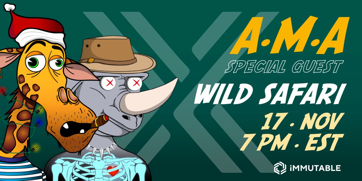 OhMyGiraffeNFT's tweet photo. On the weekly A.M.A. of tomorrow, we'll be sharing part of the launchpad program we'll have with @bigsafarinft, and we'll delve into the donation we'll be making together to the Natural Selection Foundation. 🤝🌐 

👉 Save the date! Tomorrow 7PM EST!

#OMG #ImmutableX 🦒🍃 https://t.co/AFXOBcZN3G