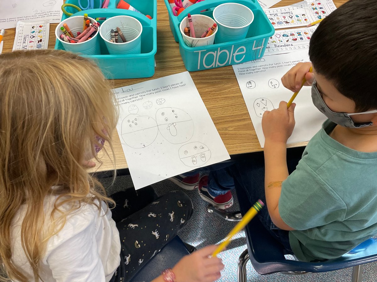 FirstITeach's tweet photo. Kindergartners shared their thinking and strategies with one another as they solved a story problem. #TuckahoeRocks https://t.co/7MpNJdnaCO