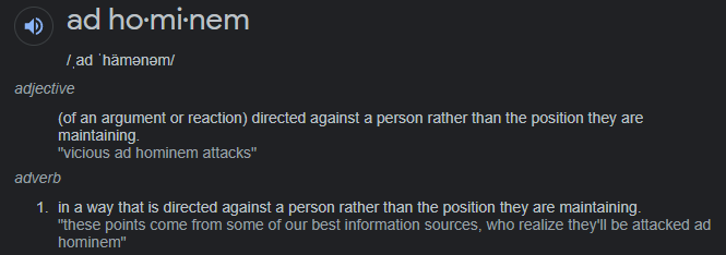 @EclecticRadical @PhuckSea @0rf @VitoGesualdi 🤟 Point?

(You just used an Ad Hominem by using what's in my bio as if it invalidates what I said. Thus proving my point further)