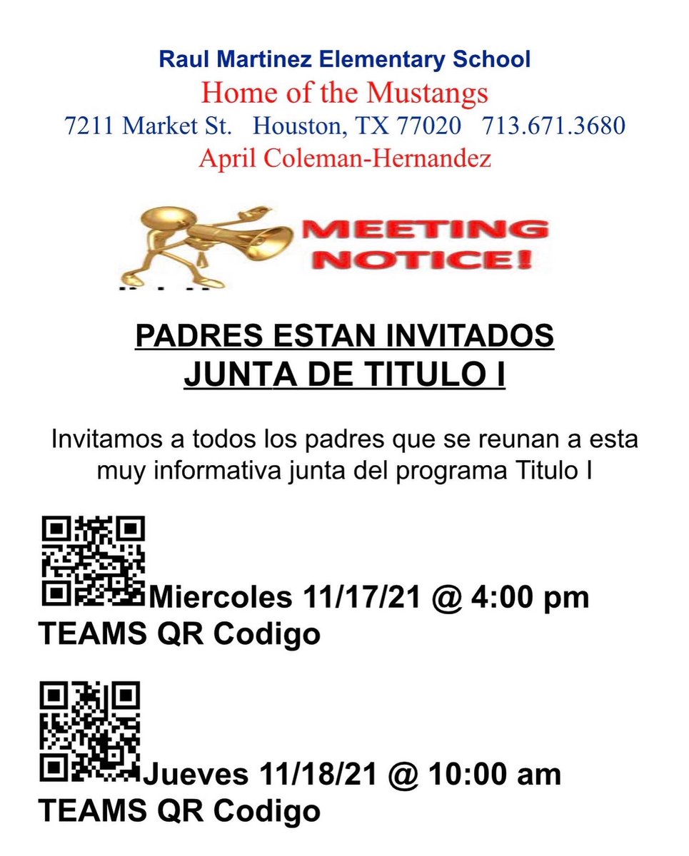 RMTZElem's tweet photo. Inviting all parents to join us for a very informative Title I meeting! Please scan the barcode to join tomorrow! #RCMStrong @MFisher1908 @AprilColeman74 https://t.co/Ef864LFVQY