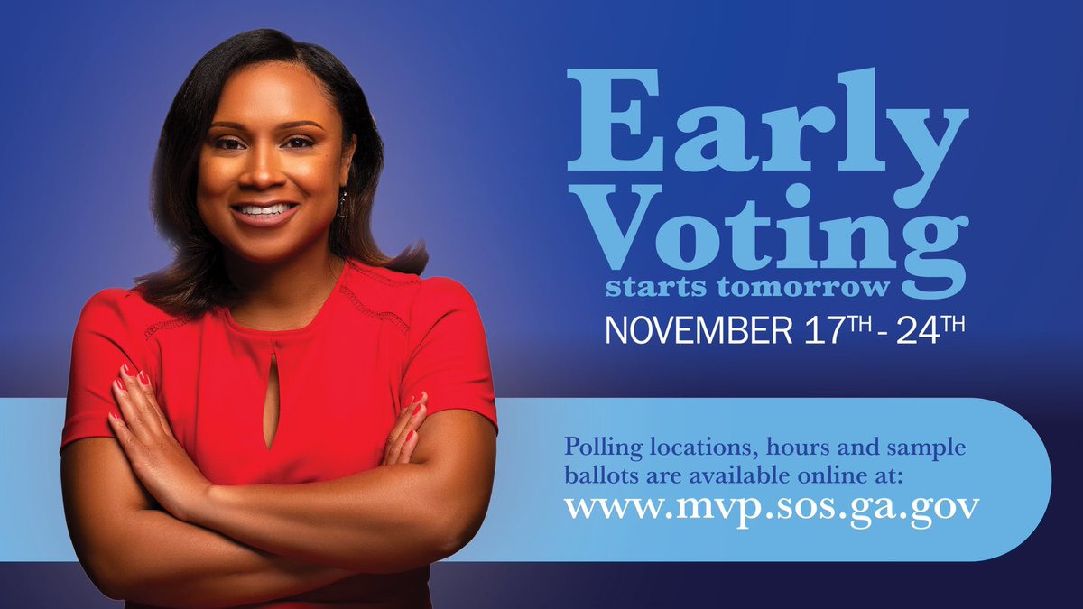 ErikaForAtlanta's tweet photo. Atlanta, early voting starts tomorrow! 

It’s time we fight for a city that works for ALL of us! 

Vote #EstradaForAtlanta! 🗳 https://t.co/gDVhNt8CBX