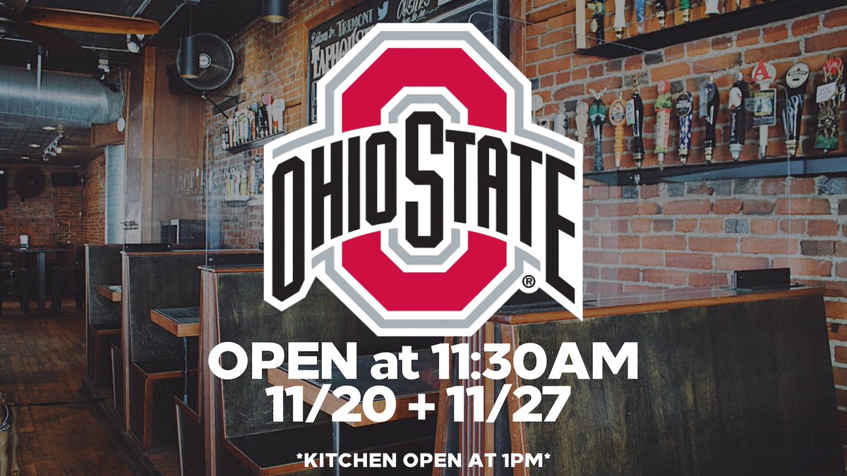 O-H! 🌰🏈

The bar will open at 11:30AM this Saturday for OSU v. Michigan State and next Saturday for OSU v. Michigan.

Kitchen opens at 1PM.