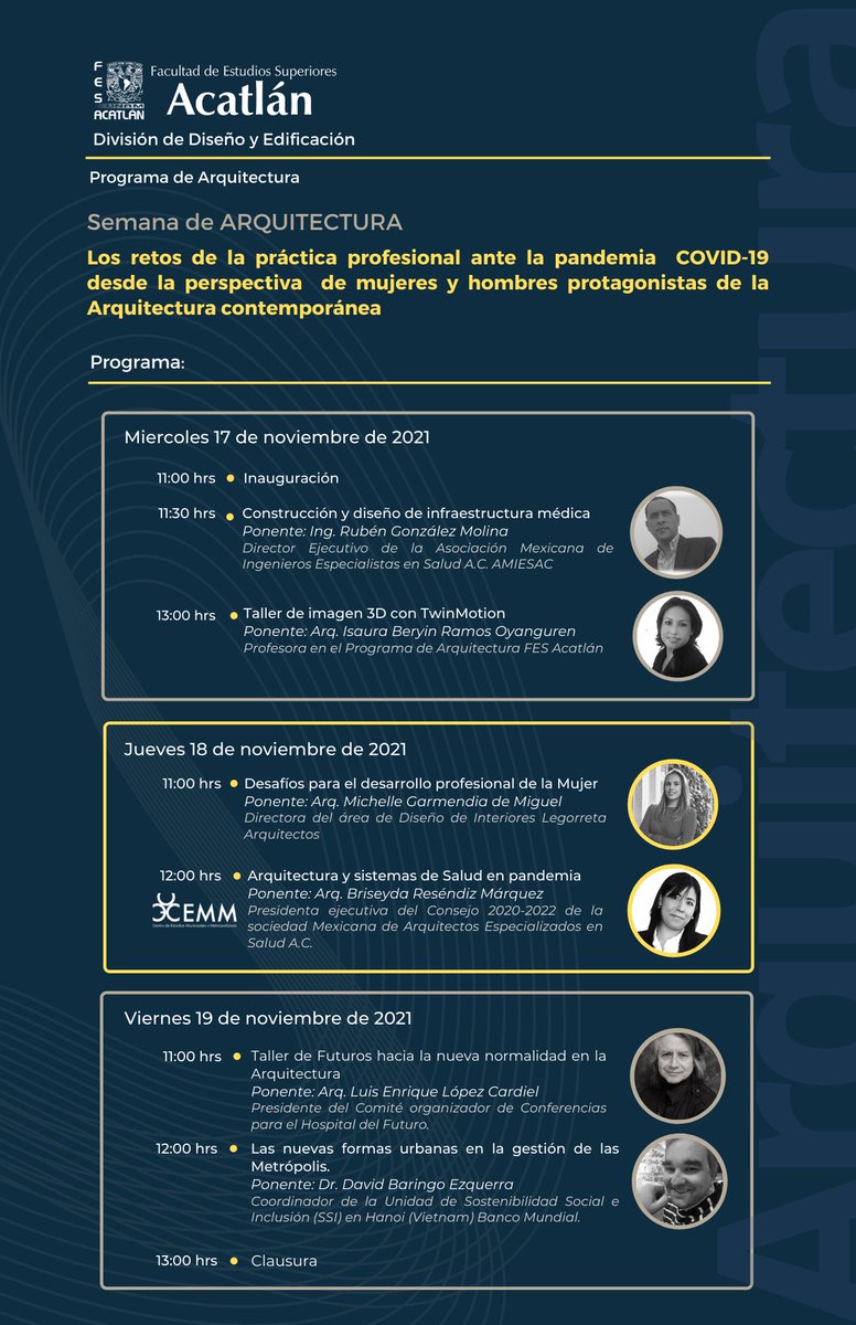 FES_ACATLAN's tweet photo. ¡Llegó la Semana de Arquitectura! Regístrate con tu correo PC PUMA para acudir de manera presencial (limitado a 20 personas) en: https://t.co/HDcNfFNZYb o si lo prefieres en línea: https://t.co/OazE6sPZgW https://t.co/Enr19qc0bE