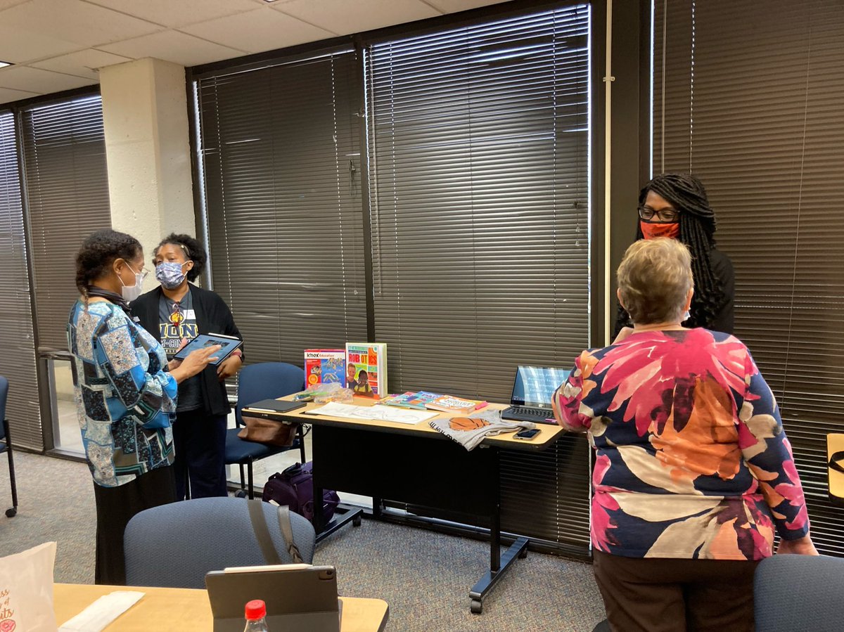 MsLibLady1876's tweet photo. Wonderful day with my #ProjectREAD cohorts! Collaborating and preparing our #readzones! Can’t wait to put it all into action. Thank you! @AppleEDU @DISD_Libraries @MarshallforDISD @timlinley @THuittDISD @BFMSFalcons @OWHolmesTigers @HillcrestLib https://t.co/0vUPmMXSmS