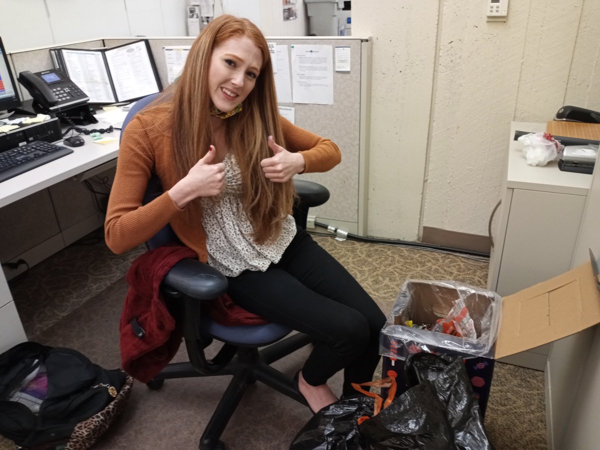 OmicronEta's tweet photo. Meghan was happy to sort through the candy wrappers to make sure everything was recyclable.  Now we can send them to @TrickOrTrash #GoRVC https://t.co/QKJgkBjzpJ