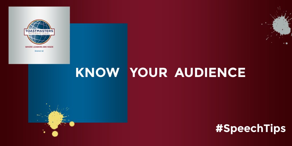 ToastmastersD42's tweet image. KNOW YOUR AUDIENCE
What would hook their attention? 
What is the message you want to transmit? 
Is there a challenge or a call for action your audience would benefit from? 
Put yourself in their shoes and find what&apos;s relatable. 
#FeedbackTips #MasterTheSkills #WhereLeadersAreMade