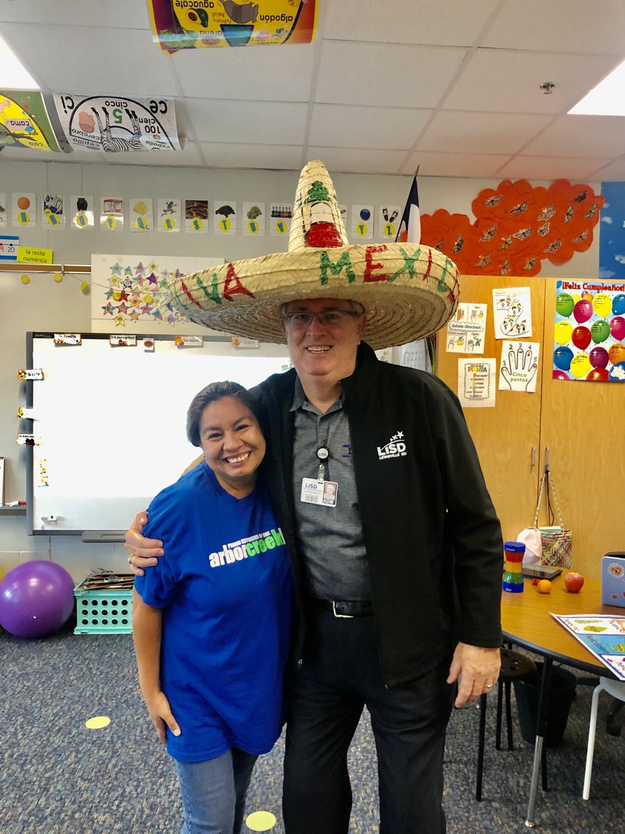BColmeneros's tweet photo. I have been blessed to work with  an amazing leader @KROG55 . Thank you for always going above and beyond, you will be missed @LewisvilleISD! But I know what wherever you go you will always wear that "hat" with joy and pride. 
Thank you, Gracias! https://t.co/AKy203Jf0D