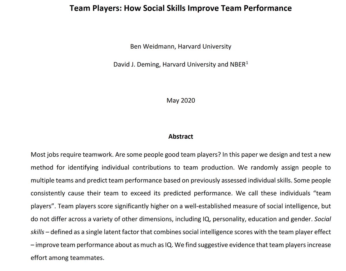 The collective intelligence of a team depends on more than the intelligence of individual members. It is limited by the emotional intelligence of the least sensitive team member. But adding folks with high social skills to any team greatly improves overall collective intelligence