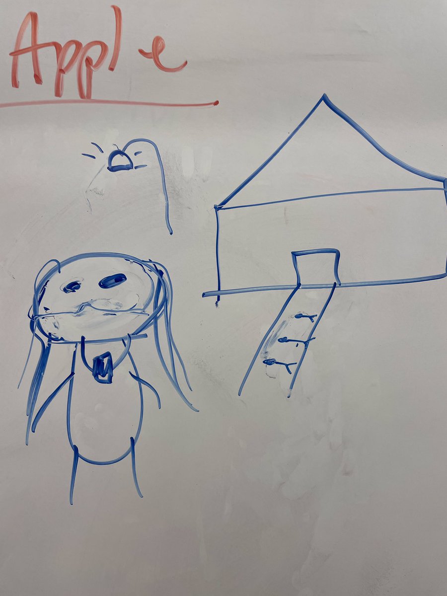 sammygk13's tweet photo. My 9th graders were supposed to draw me in Pictionary and this is literally what one of them drew. This is what they think I look like. This. https://t.co/mVNQkJCdw9