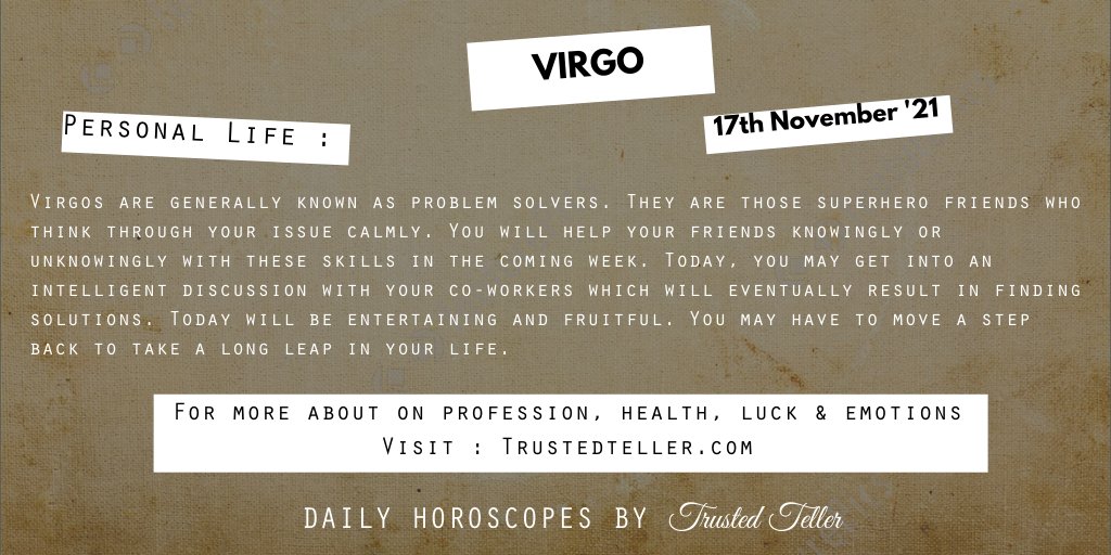 Trustedteller's tweet image. To know more, click on the link below.
trustedteller.com/horoscope

#Libra #Virgo #gemini #Aquarius #Horoscope #ASTRO_GATEWAY_OPEN #ZodiacFacts