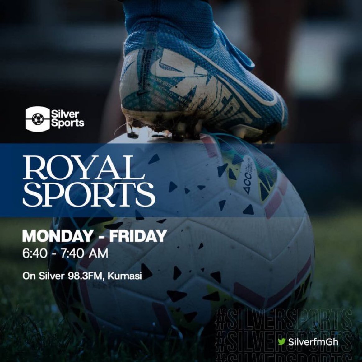 FancyDiMaria_'s tweet photo. ROYAL SPORTS ON SILVER 98.3FM

TODAY: 6:40 - 7:40am.
⚽️🎾🏀🏓🏒🏑⛳️
@SilverfmGH 
@SilverSportsGh_ 
@SilverSports_Gh 

Let’s go  #RoyalSports 
🔥🔥🔥 https://t.co/IrdmS6Wj9T