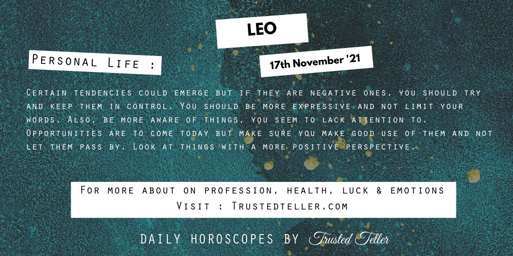 Trustedteller's tweet image. To know more, click on the link below.
trustedteller.com/horoscope

#Leo #Taurus #Scorpio #Sagittarius #Horoscope #ASTRO_GATEWAY_OPEN #ZodiacFacts