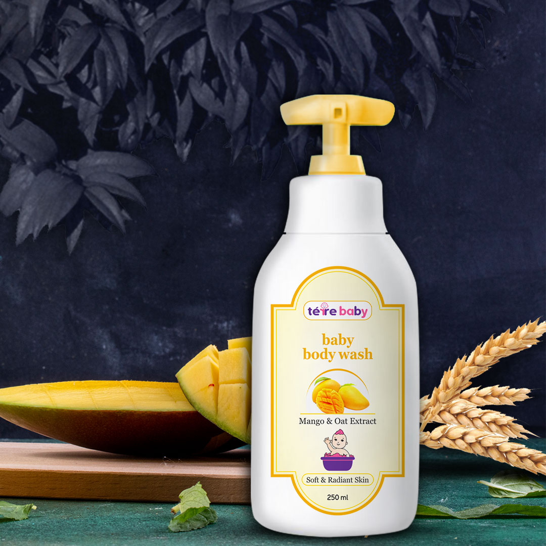 TerreBaby's tweet photo. Choose the #TérreBaby #BodyWash for your little one which is made with the goodness of #Mango, #OatExtract & #AloeVera that keeps your baby skin soft, supple, and fresh. Free from toxins, harmful chemicals & Parabens. #Babybodywash moisturizes, soothes, and nourishes baby skin. https://t.co/S5IpMFhqdL