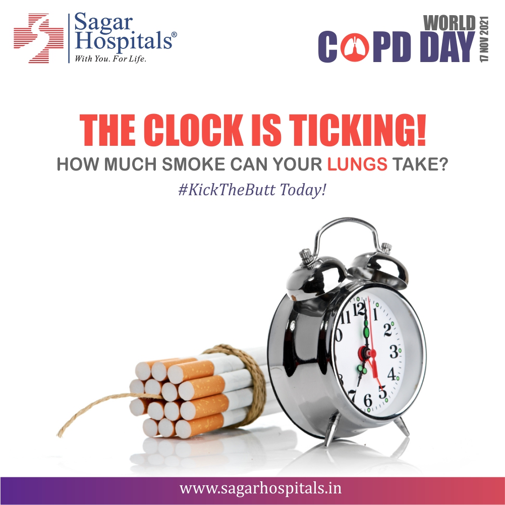 SAGARHOSPITALS's tweet photo. Smoking damages the air sacs, airways, and the lining of your #lungs. Injured lungs have trouble moving enough air in and out, so it's hard to #breathe.
Don't punish your lungs. #kickthebutt

#WorldCOPDDay2021 #lungs #quitsmoking #pulmonology #SagarHospitals #Bangalore #India https://t.co/TwWS97WSET