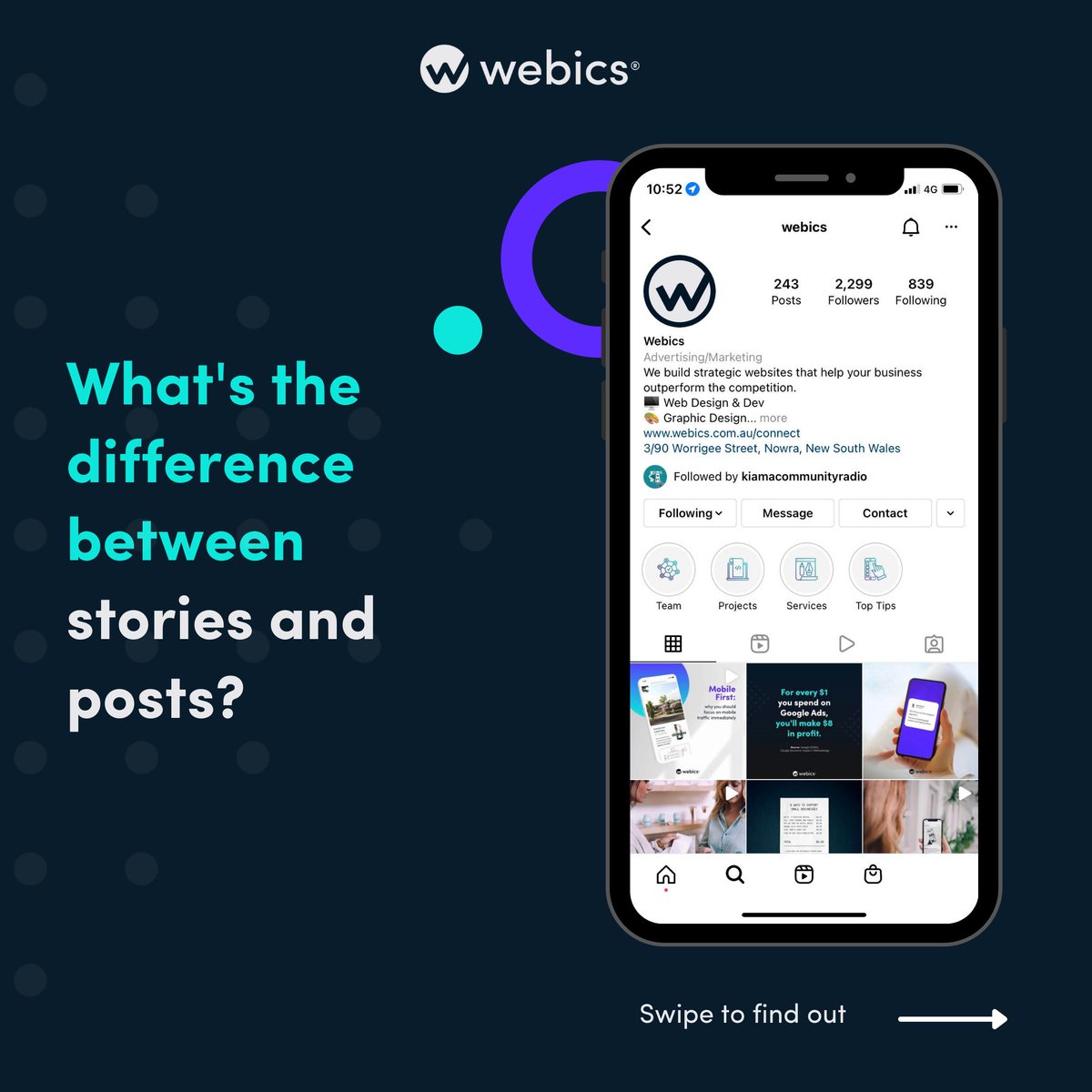webics's tweet photo. Have you ever wondered what Instagram #content allows for a higher engagement? Contrary to popular beliefs, stories are actually more engaging than posts! Stories feature polls, q&amp;a's and links that allow for users to WANT to interact and consequently, increase your #engagement. https://t.co/K2BrgAClaG