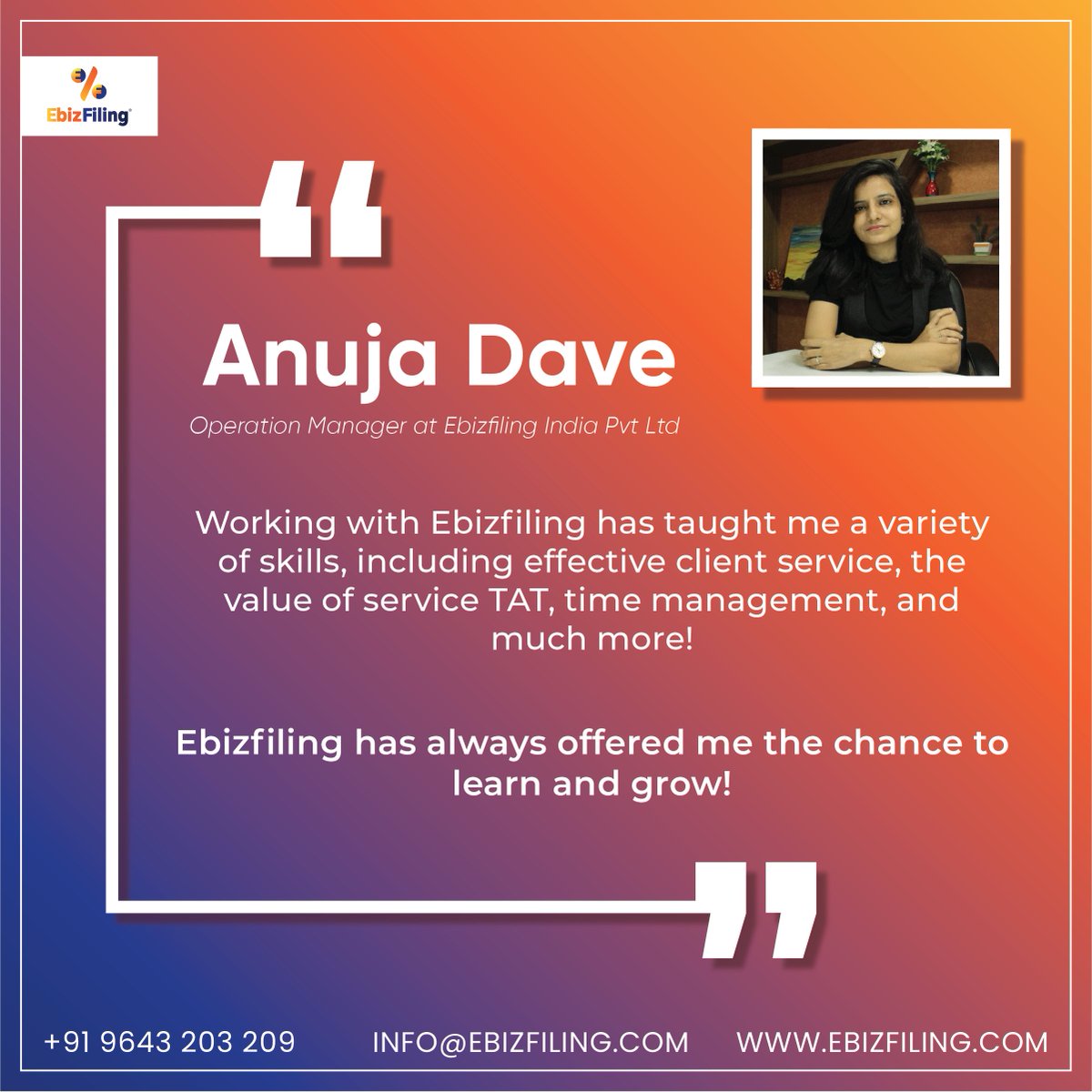 ebizfilingindia's tweet photo. Here is Anuja's Work Experience at @ebizfilingindia
https://t.co/29w5HoCM3W
#india #work #experience #ahmedabad #legalhelp_ebizfiling #legalservice #compliance #Ebizfiling #startups #entrepreneur #smallbusiness #legaladvice https://t.co/Qv66PvHebI