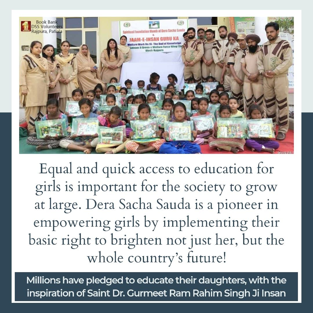 coolboyVedansh's tweet photo. Saint Dr. Gurmeet Ram Rahim Singh Ji Insan always inspires to treat girls and boys equally and motivate people to educate girls and have done a lot for that. #LetHerStudy https://t.co/p1FEnF2Pom