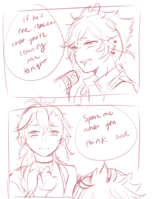 i woke up and decided to draw gorou with human ears. i also chose violence bc kazugorou unrequited love band au  🥲 