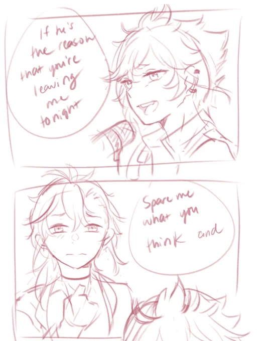 i woke up and decided to draw gorou with human ears. i also chose violence bc kazugorou unrequited love band au  🥲 