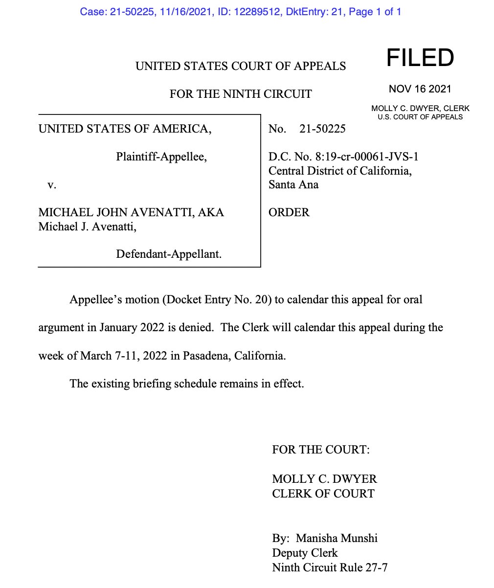 meghann-cuniff-on-x-just-in-the-9th-circuit-has-denied-usao-losangeles-prosecutors-request-to-schedule-oral-argument-in-michael-avenatti-s-appeal-for-january-argument-will-be-calendared-for-the-week-of