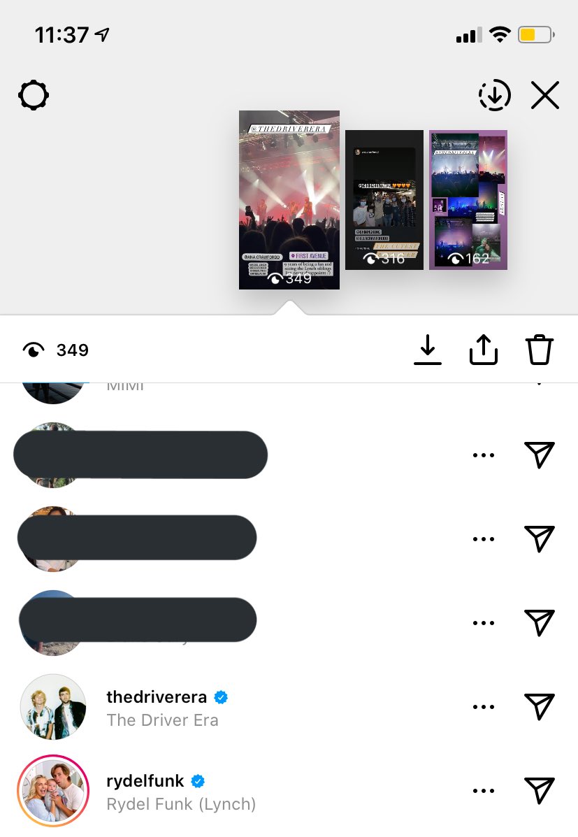 DaR5Jive's tweet photo. AHHHHH rydel and the driver era account watched my story from last night😎 https://t.co/HonMx0mYPD