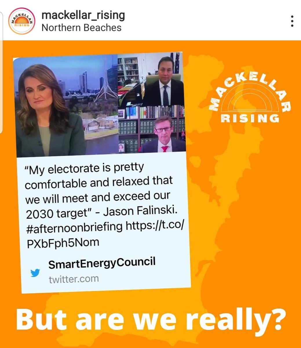 MackellarRising's tweet image. To whom it may concern. 

We&apos;re going to let you in on another little secret.
We are most decidedly NOT &quot;comfortable and relaxed&quot; about your 2030 target. 
You know that though, don&apos;t you. 

Mackellar is rising 🌅

Stay tuned. 

#MackellarVotes #auspol #ClimateEmergency