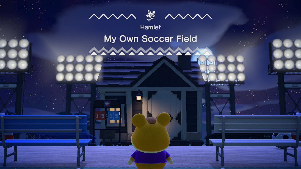 HanHorizons's tweet photo. hamlet’s own soccer field ⚽️ 

#ACNH #AnimalCrossing #HappyHomeParadise https://t.co/v2JOgP7aKu