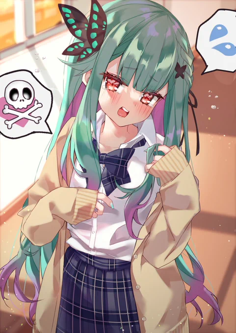 「あ、あのさ、一緒にか、かえ…(んんぇえこんなの絶対言えないよぉ～!!!)」 #絵クロマンサー #潤羽るしあ新衣装 