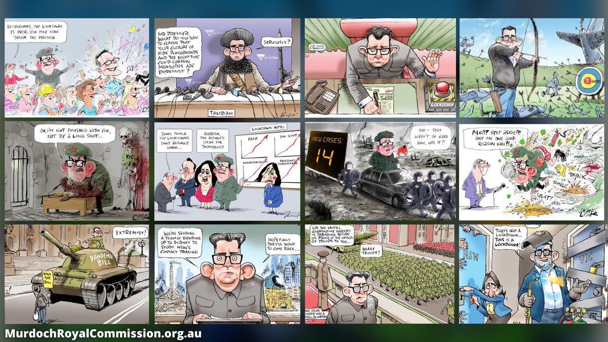 Where on earth would a violent mob have gotten the idea that Premier Andrews was a dictator who needed to be toppled? Murdoch can't walk away from this. <a href="/Murdoch_RC/">Australians for a Murdoch Royal Commission</a>
