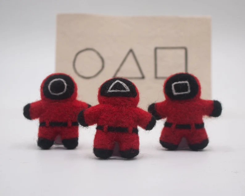 feltnyarn's tweet photo. The popular #squidgame characters are now available in our shop. 

Are they a Yay🤗 or a Nay😣?

Check them out: https://t.co/7FkN6YyaF2
.
.
#feltcharacters #Trending #feltcraft #craftsupplies https://t.co/dGdxFB11zO