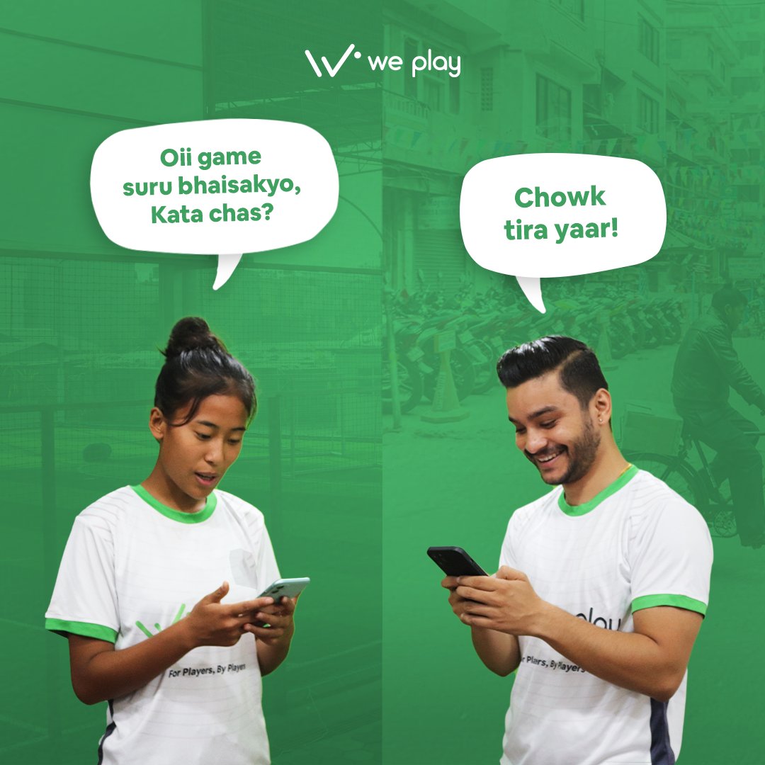 WePlayNepal's tweet photo. Chowk tira chu hai sathi haru, chowk tira!😆

#WePlay #ForPlayersByPlayers #Nepal https://t.co/WQRTq46RKr