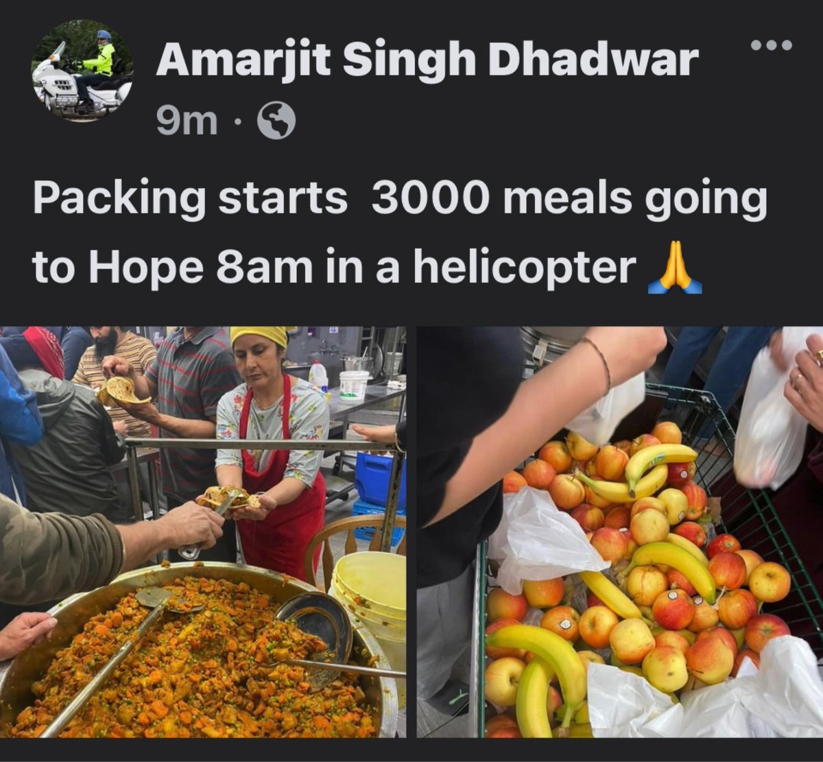 singhafied's tweet photo. 3000 meals getting packed tonight to be delivered at Hope, BC by Guru Nanak Gurdwara Delta 
#bcfloods #BCStorm https://t.co/WpMGLLL1vc