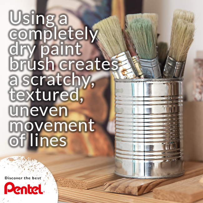 PentelSA's tweet photo. Paint tip: Using a completely dry paint brush creates a scratchy, textured, uneven movement of lines on your canvas. #Pentel #Stationery #ArtTip #PaintTip https://t.co/cqliBZPkKI