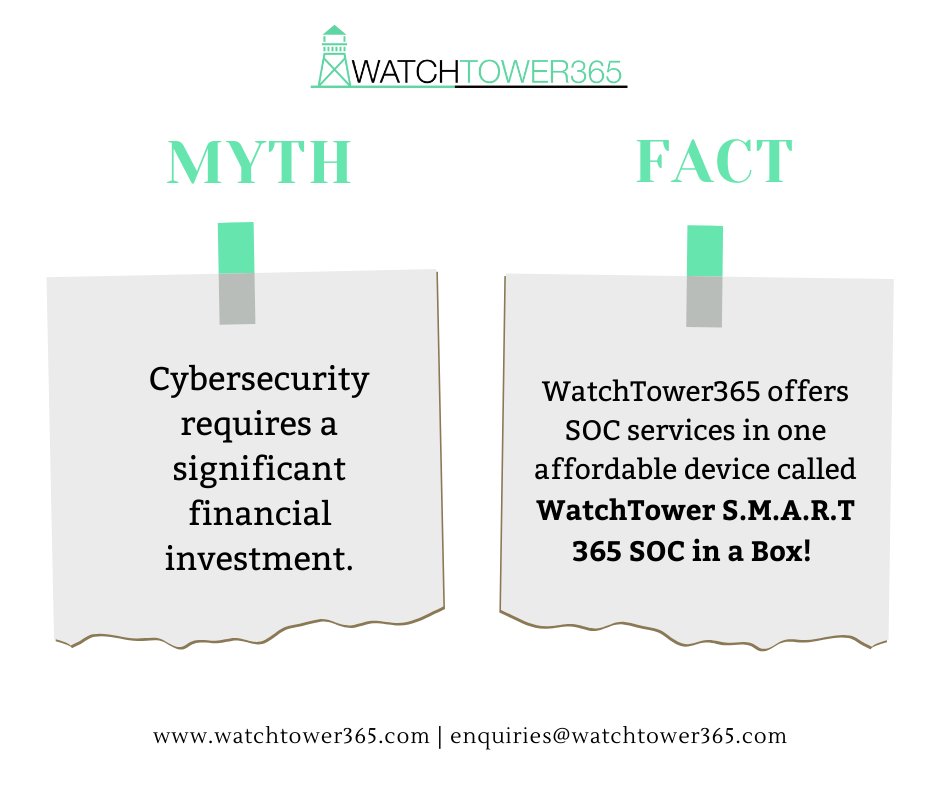 WatchTower365's tweet photo. WatchTower365 offers SOC services in one portable, plug and play device called WatchTower S.M.A.R.T 365 SOC in a Box!
#cyberdefence #cybersecurity #cyberattacks #databreach #datarecovery #socinabox #watchtower365 #securityoperationscenter https://t.co/OwwmNJHPki