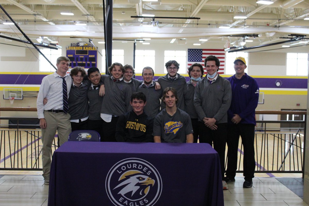 myosightJWS's tweet photo. College signing day for Sam at Lourdes High School. Sam committed to Gustavus Adolphus College in Minnesota, so proud of this kid, hard work &amp; perseverance, now he gets to play college baseball! Congratulations to Joe as well! ⁦@BlizzardBasebal⁩ ⁦@GustieBaseball⁩ ⁦ https://t.co/fzRcZz15Pb