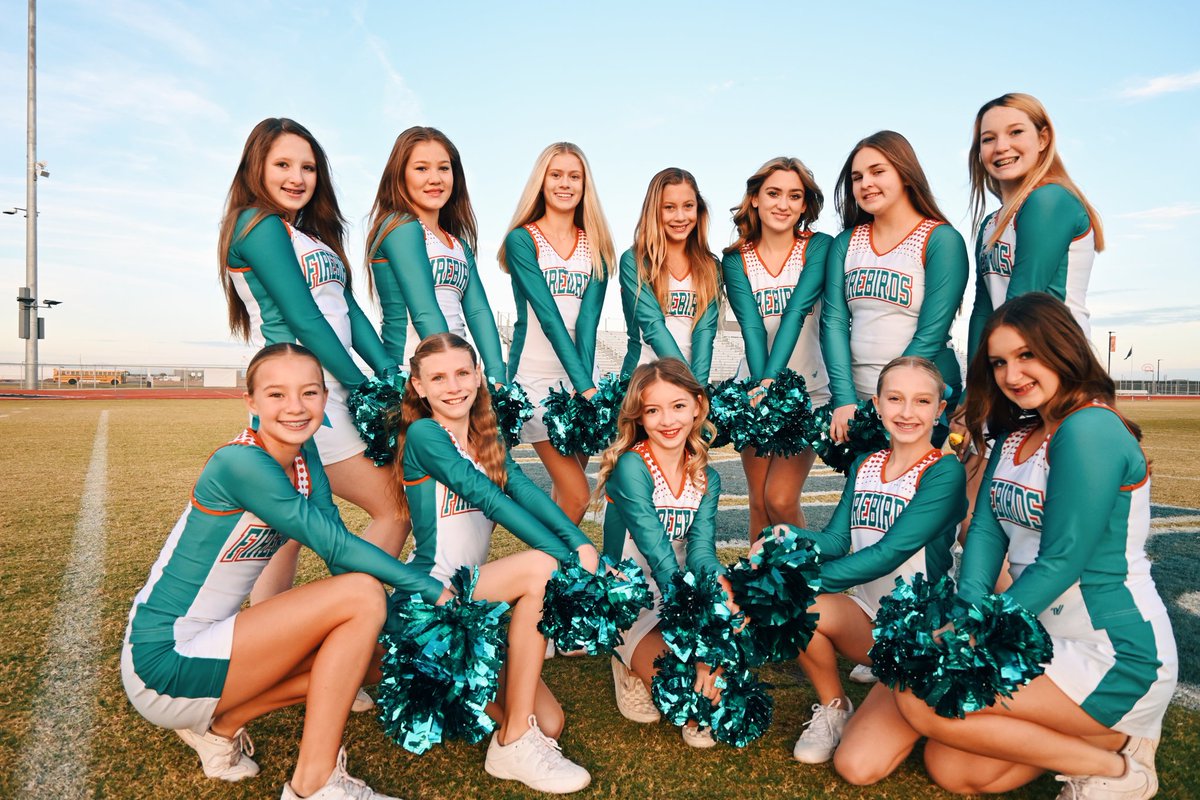 EastmarkSpirit's tweet photo. This week we are introducing you to our Eastmark Pomline! Starting with our Jr High Pommies,  the "Birdies" 💙🧡

Keep an eye out for these pommies because they are fierce, fabulous and full of energy on and off the floor❣ https://t.co/i537BsA1Pa