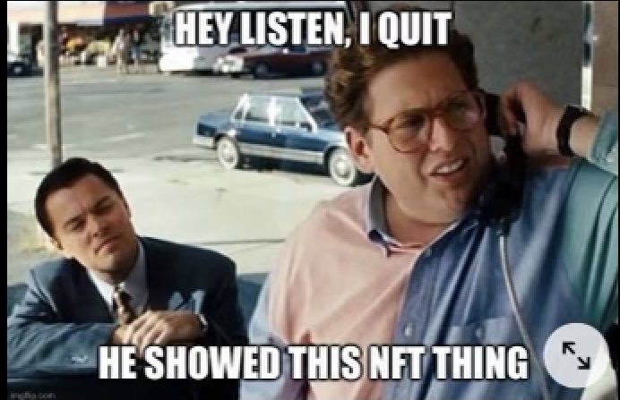 SW_Cartel's tweet photo. Me..2 weeks ago #nft #meme #crypto https://t.co/4XBfBwclgL