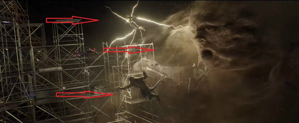 MARSOCPhantom's tweet photo. Here we can see that this scene is a 3V3 fight by the directions of Electro and Lizard are jumping.
Plus the 2 other pics we saw the Andrew and Tobey is at this same location.

Thoughts?
#SpiderManNoWayHomeTrailer #SpiderMan #SpiderManNoWayHomeTrailer2 #SpiderManNoWayHomeTrailer https://t.co/49aYTZgygF