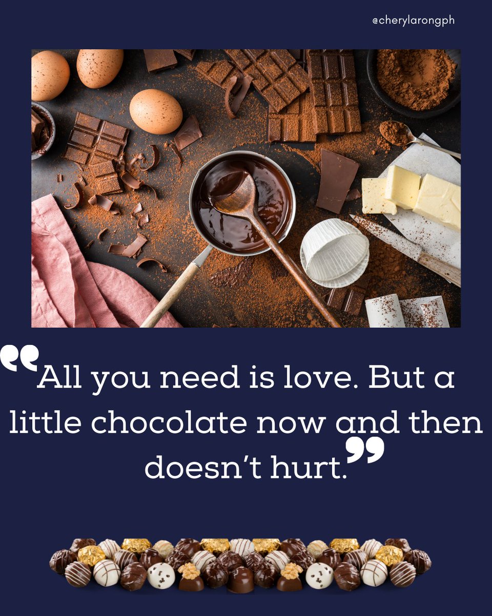 cherylarongph's tweet photo. Chocolate melts that heart away.  Too much of the pressure and conflicts at work or business? 
Try a piece of token, sending a piece of chocolate to a boiling mercury somehow reduce the hit.
Need a hand?  Slide on the DM let's talk further.
.
.
.
#filipinovirtualassistant https://t.co/k4g8R4COBG