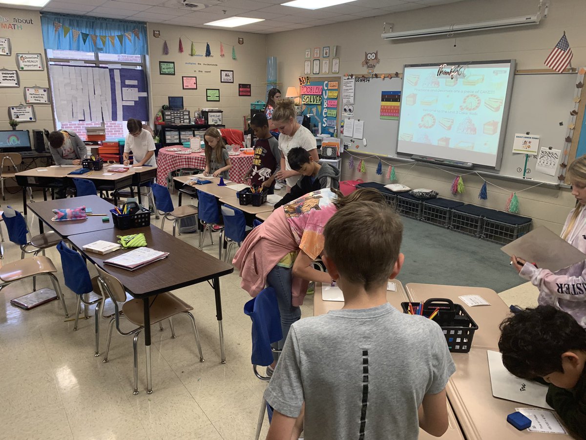 4 cake walks in 4th grade today as students prepped for their decimals and fractions test. These teachers make review fun! #bestforkids