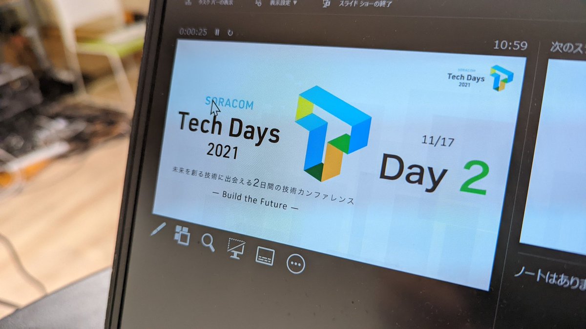 ma2shita's tweet photo. こちら、最終チェック中。今日も13:00からスタートです！1セッションから参加できますので、今からでもご参加ください！ https://t.co/gkyt06QIFZ #soracom #TechDays2021 https://t.co/JwLhV5FeUJ