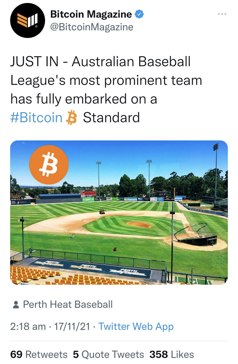 PerthHeat's tweet photo. PERTH HEAT TO OPERATE ON #Bitcoin STANDARD

We are so excited to announce through @BitcoinMagazine we'll be operating on a Bitcoin standard, partnering with @OpenNodeCo to power payments using the @lightingnetwork.

https://t.co/NVZAuNbg17

#BTC https://t.co/K638KXVtrn