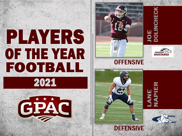 Great Plains Athletic Conference (@gpacsports) on Twitter photo FOOTBALL: 2021 GPAC All-Conference Honors have been announced.
Offensive Player of the Year-
Joe Dolincheck of <a href="/MsideMustangs/">Morningside Mustangs ๐ด</a>
Defensive Player of the Year -
Lane Napier of @CUNEathletics
Complete Release:
bit.ly/gpac_fb_ac21 FOOTBALL: 2021 GPAC All-Conference Honors have been announced.
Offensive Player of the Year-
Joe Dolincheck of <a href="/MsideMustangs/">Morningside Mustangs ๐ด</a>
Defensive Player of the Year -
Lane Napier of @CUNEathletics
Complete Release:
bit.ly/gpac_fb_ac21