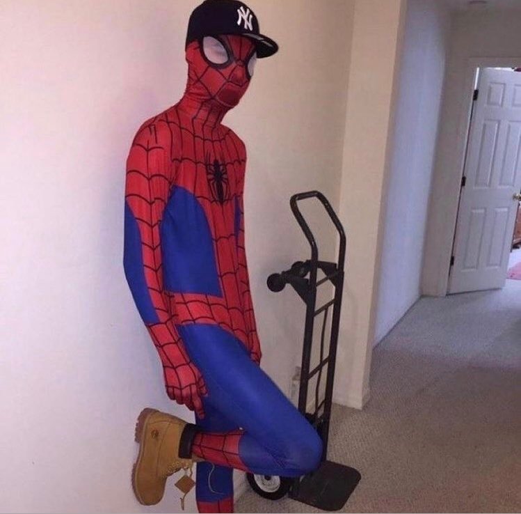 This new Spider-Man movie is too special to go in normal clothes you gotta show up to the theater like this